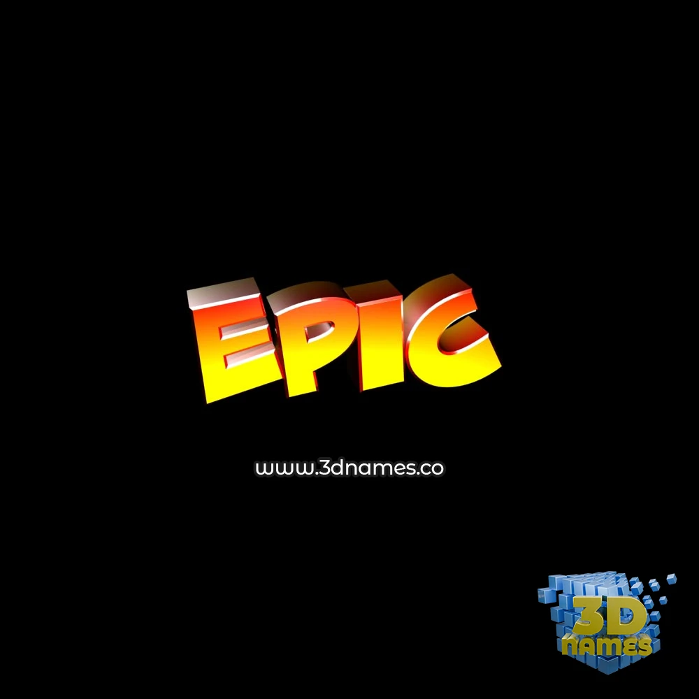 epic in Black Background style - 3D name wallpaper