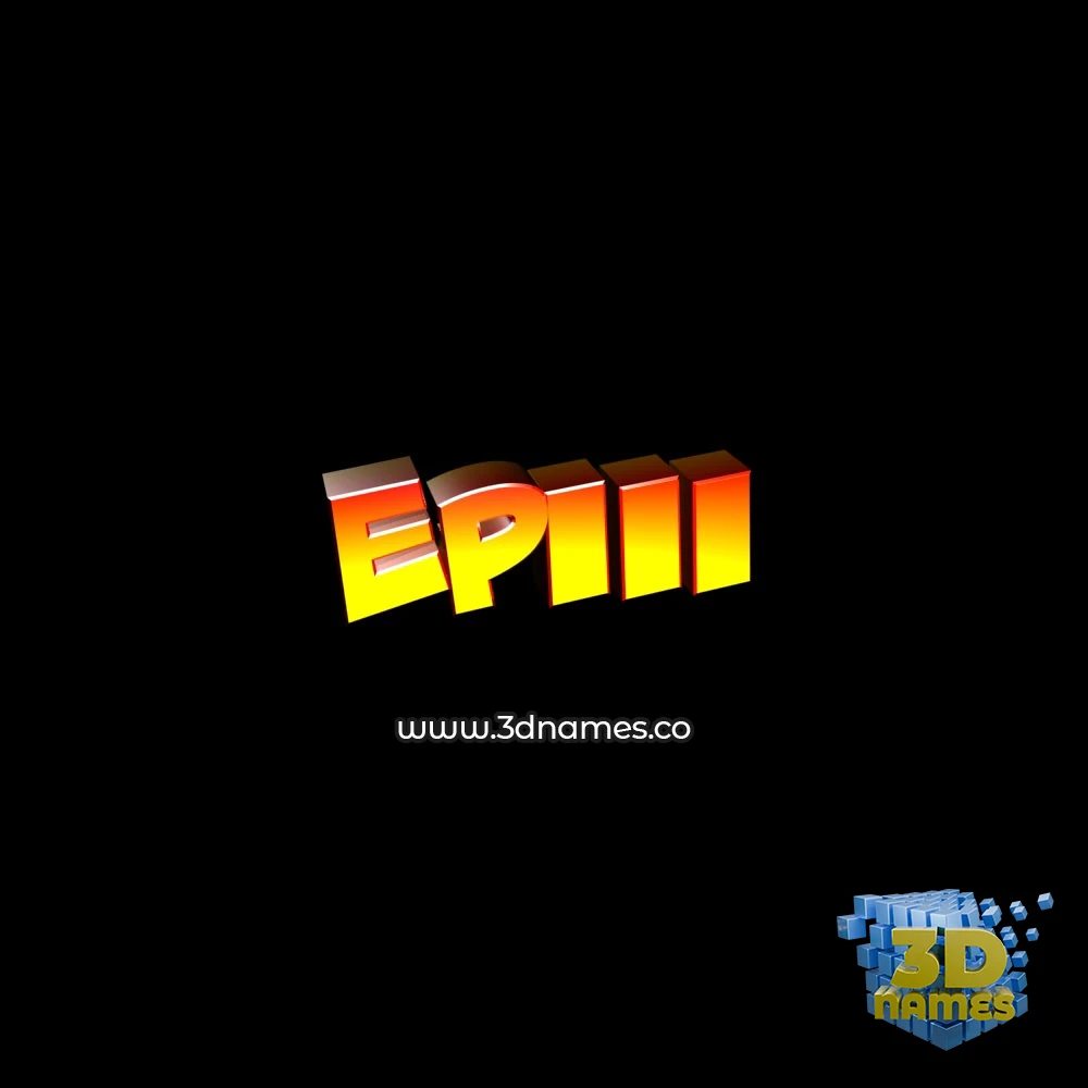 epiii in Black Background style - 3D name wallpaper