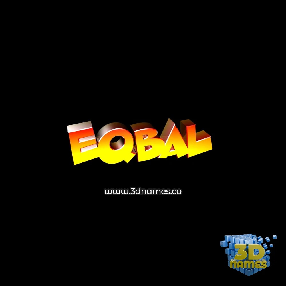 eqbal in Black Background style - 3D name wallpaper