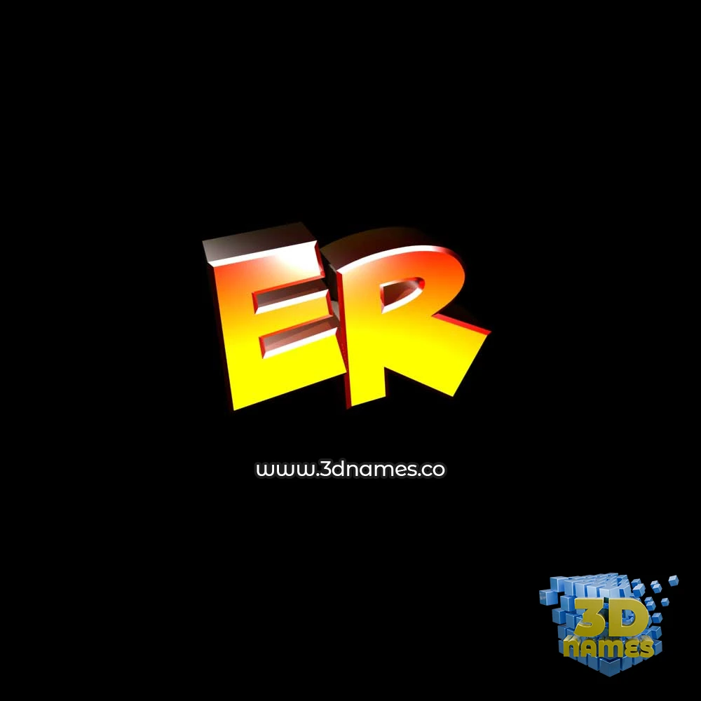 er in Black Background style - 3D name wallpaper