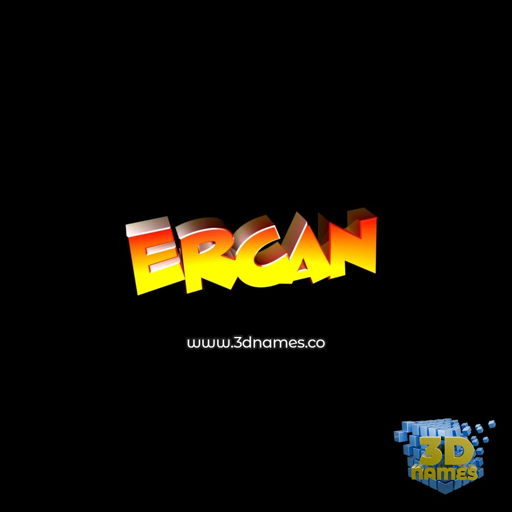 ercan in Black Background style - 3D name wallpaper