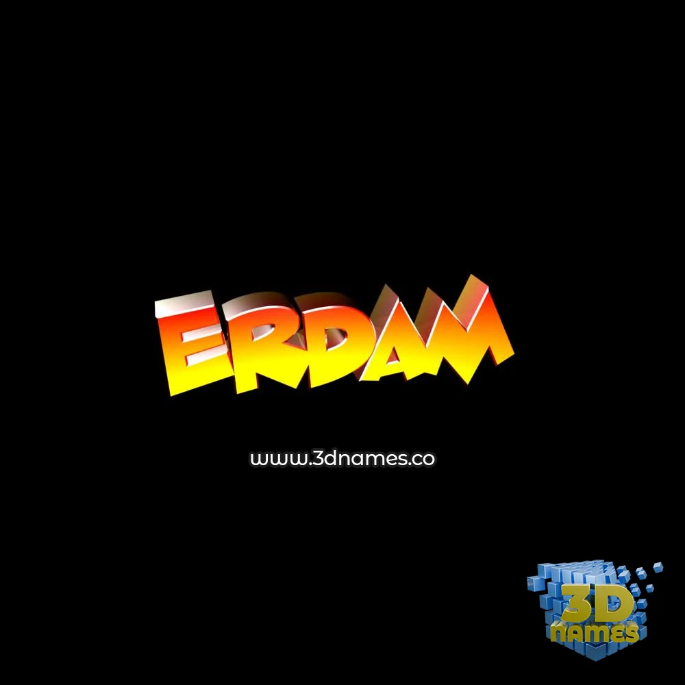 erdam in Black Background style - 3D name wallpaper