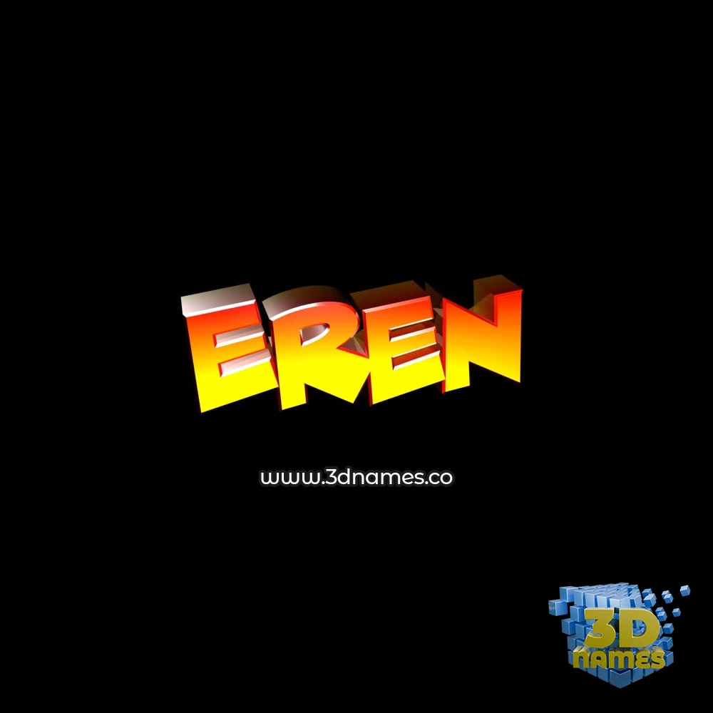 eren in Black Background style - 3D name wallpaper