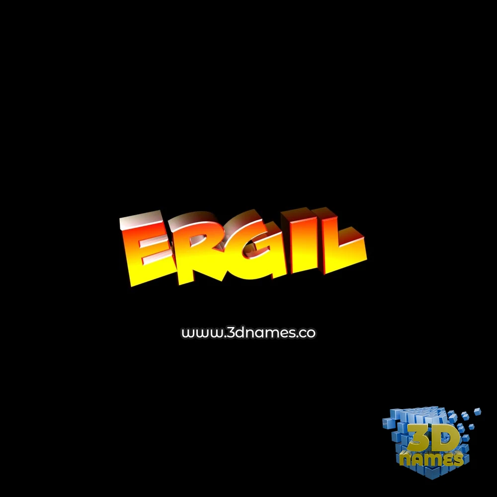 ergil in Black Background style - 3D name wallpaper