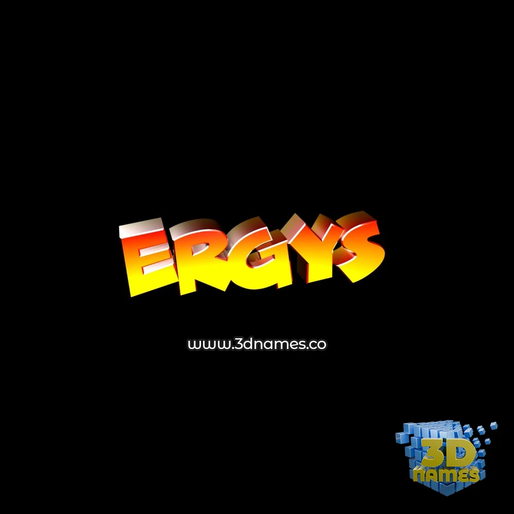 ergys in Black Background style - 3D name wallpaper