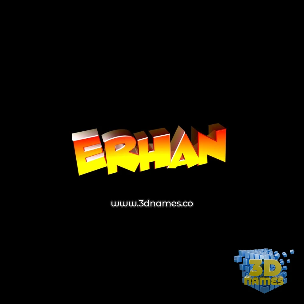 erhan in Black Background style - 3D name wallpaper