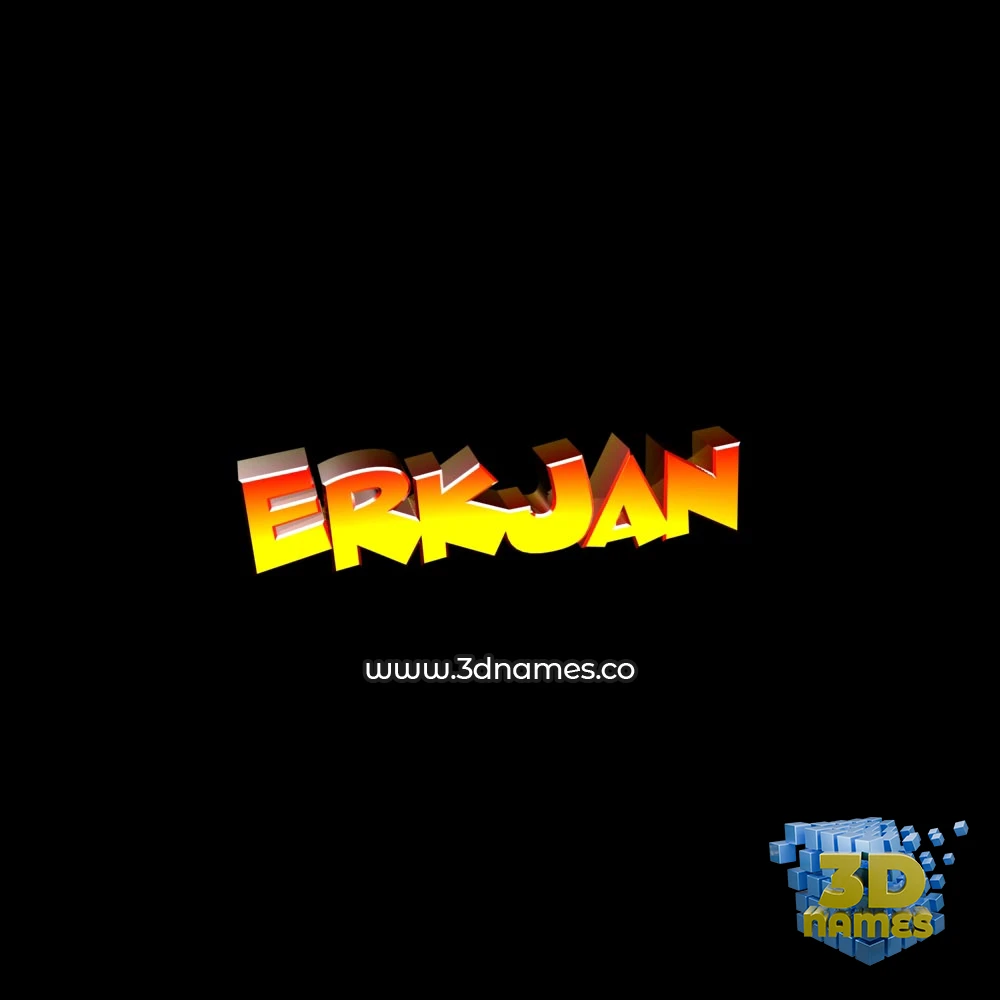 erkjan in Black Background style - 3D name wallpaper