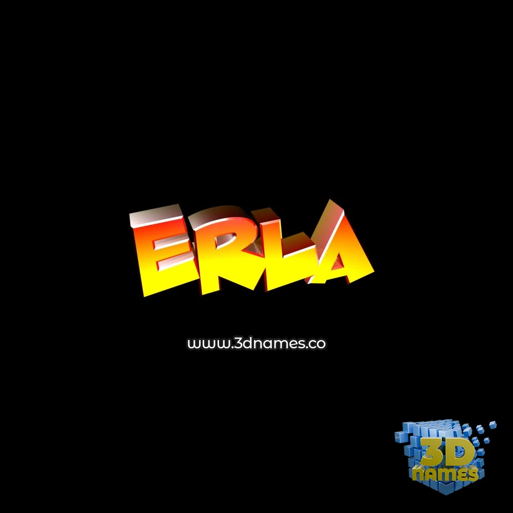 erla in Black Background style - 3D name wallpaper