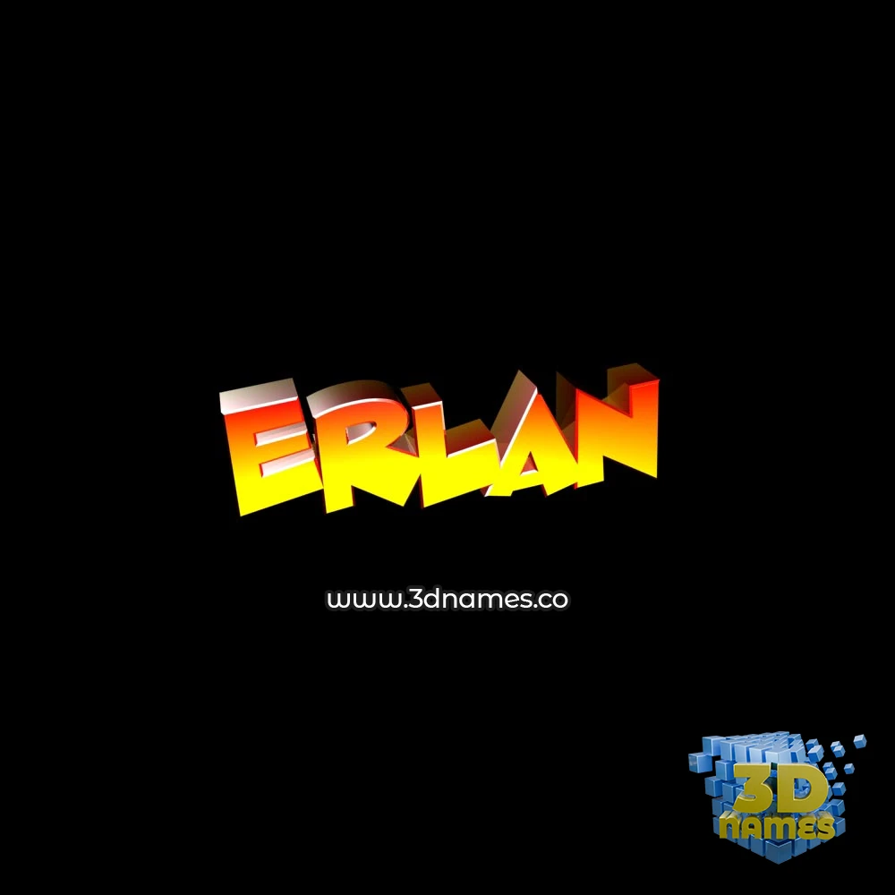 erlan in Black Background style - 3D name wallpaper