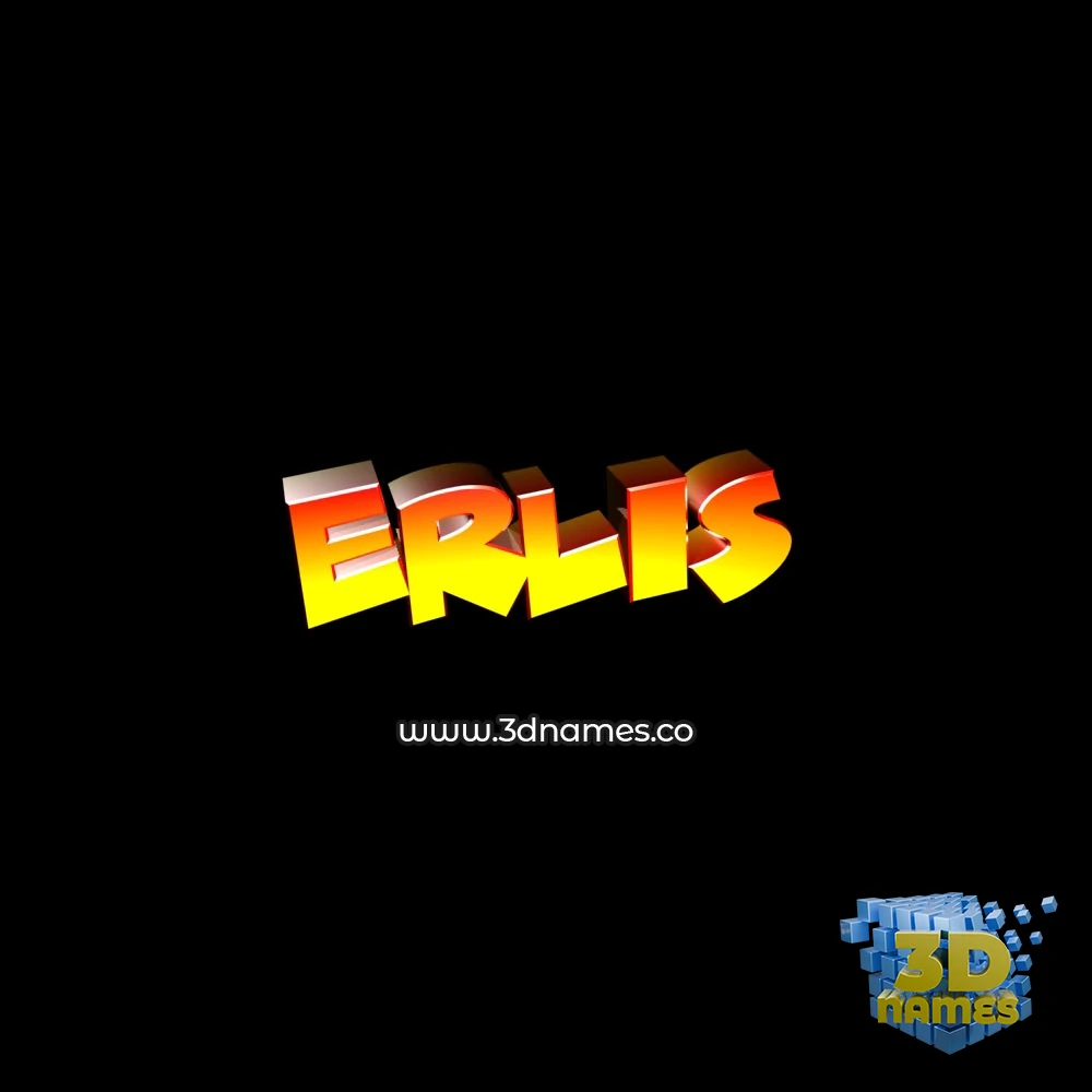 erlis in Black Background style - 3D name wallpaper
