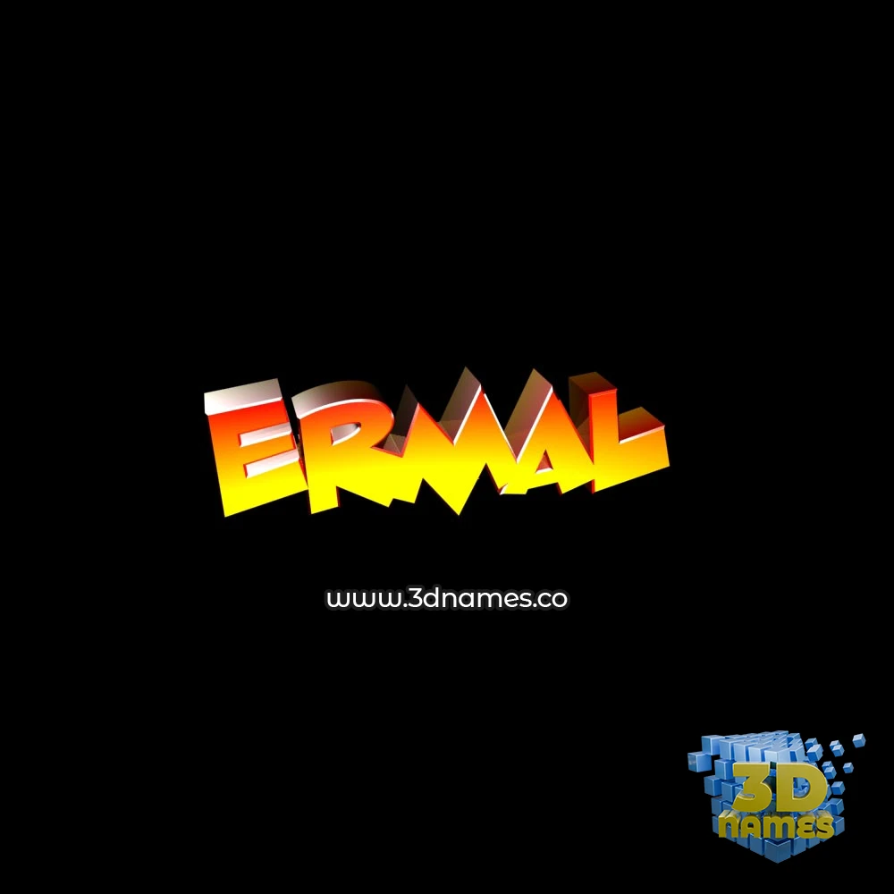 ermal in Black Background style - 3D name wallpaper