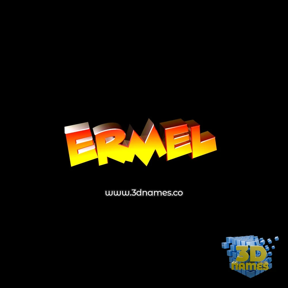 ermel in Black Background style - 3D name wallpaper