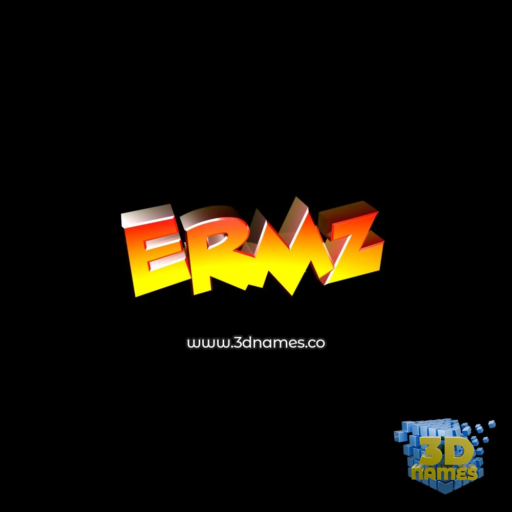 ermz in Black Background style - 3D name wallpaper