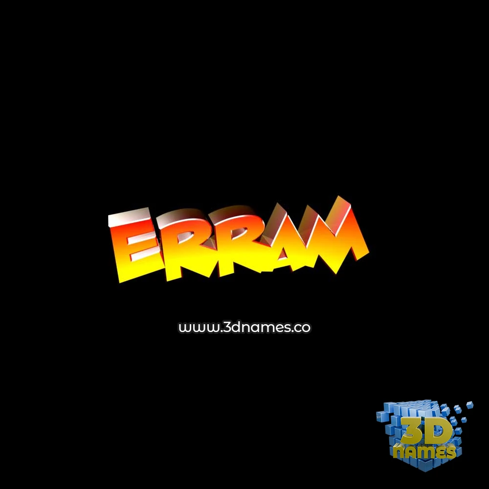 erram in Black Background style - 3D name wallpaper