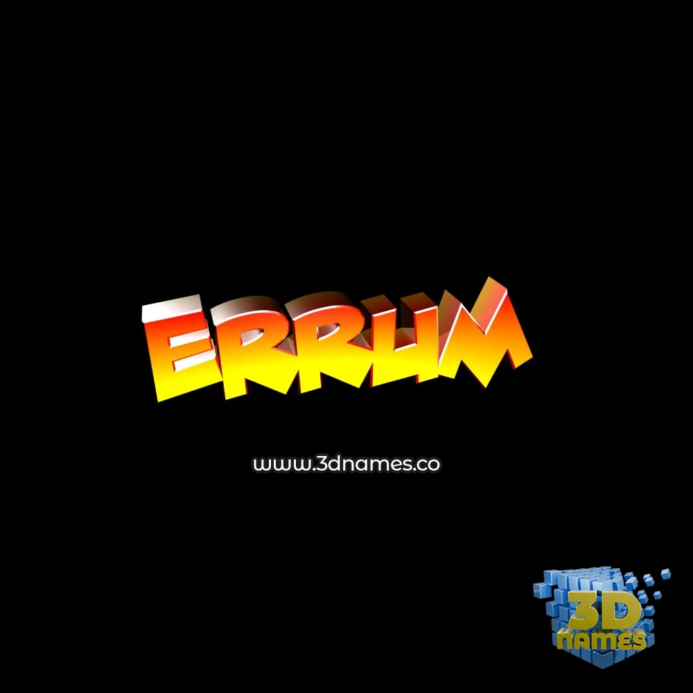 errum in Black Background style - 3D name wallpaper