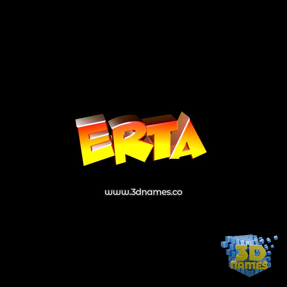 erta in Black Background style - 3D name wallpaper