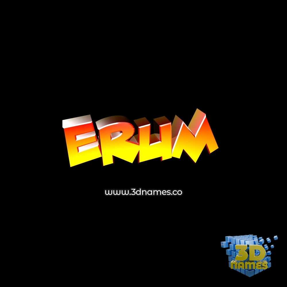 erum in Black Background style - 3D name wallpaper