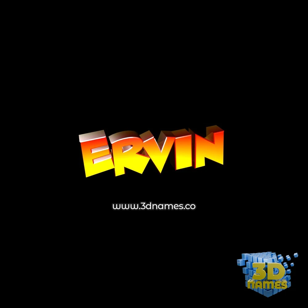 ervin in Black Background style - 3D name wallpaper