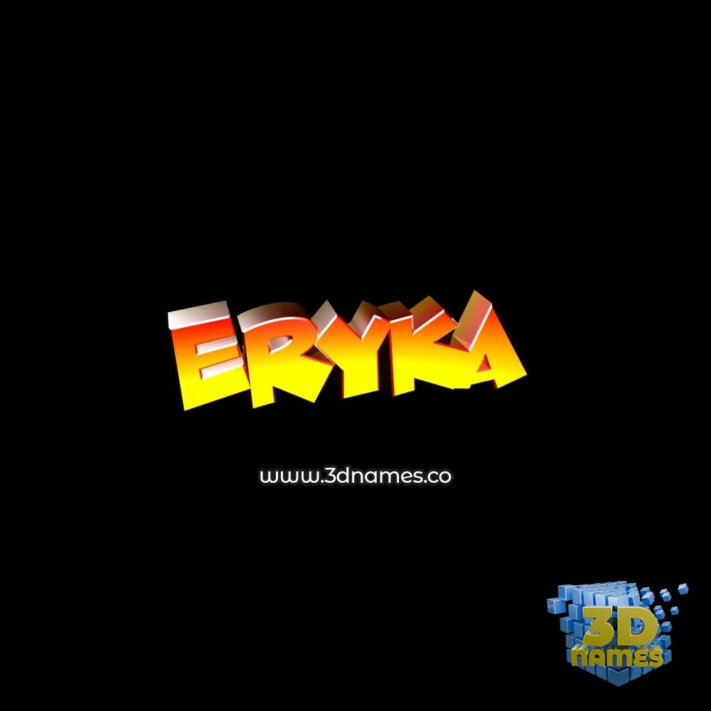 eryka in Black Background style - 3D name wallpaper