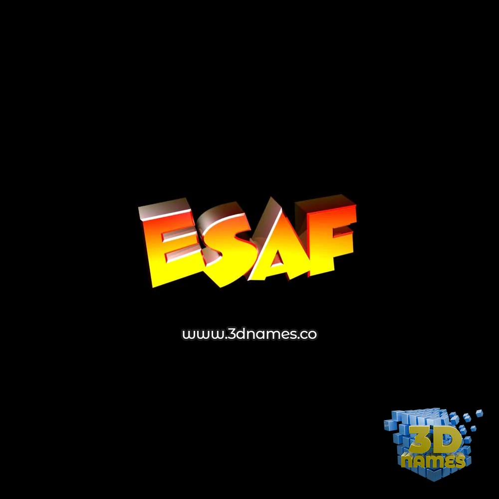 esaf in Black Background style - 3D name wallpaper