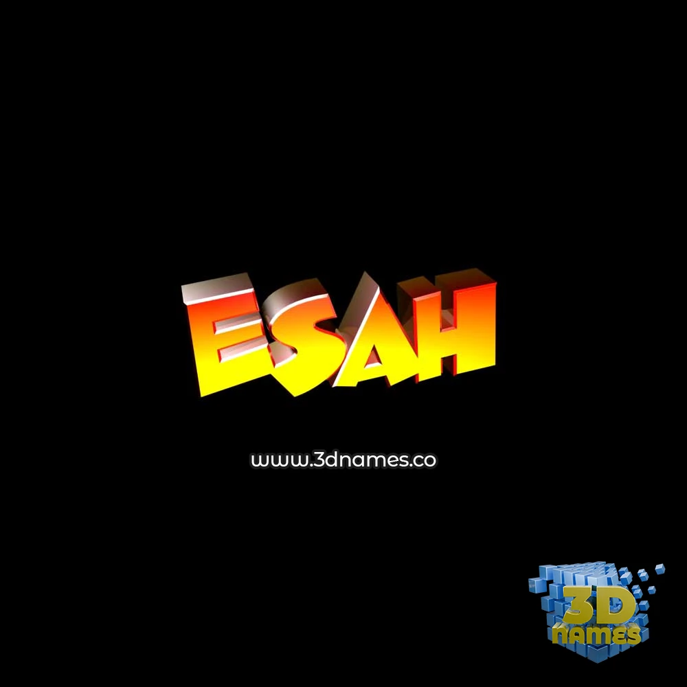 esah in Black Background style - 3D name wallpaper