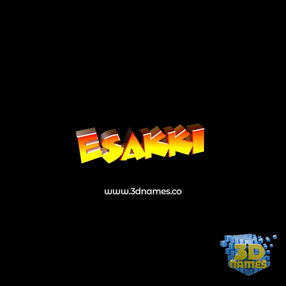 esakki in Black Background style - 3D name wallpaper