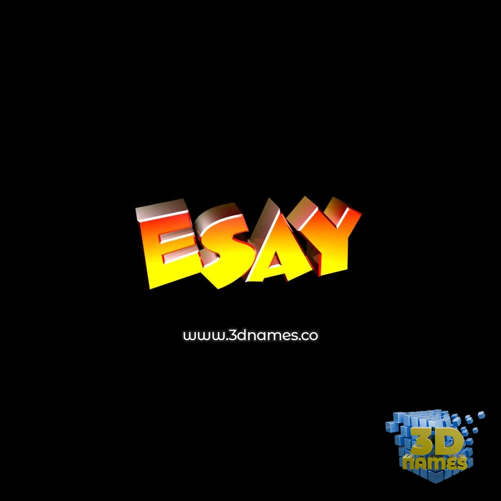 esay in Black Background style - 3D name wallpaper
