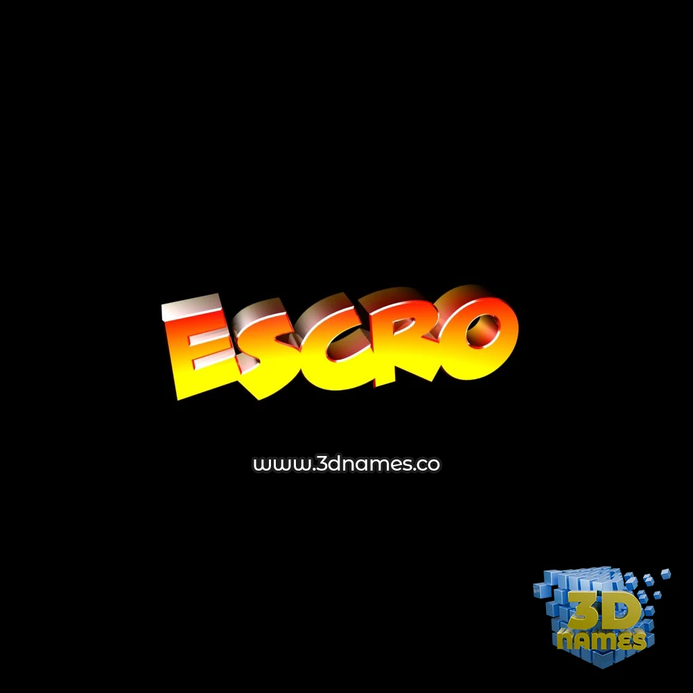 escro in Black Background style - 3D name wallpaper