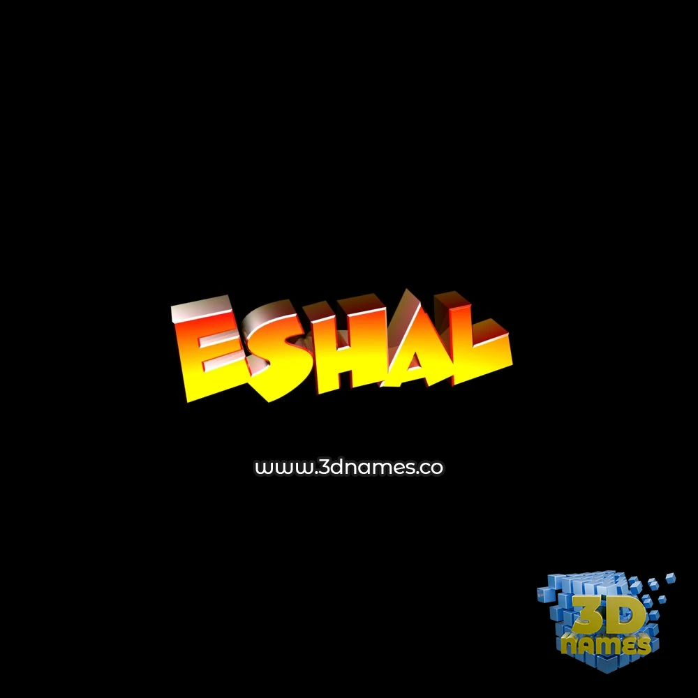 eshal in Black Background style - 3D name wallpaper