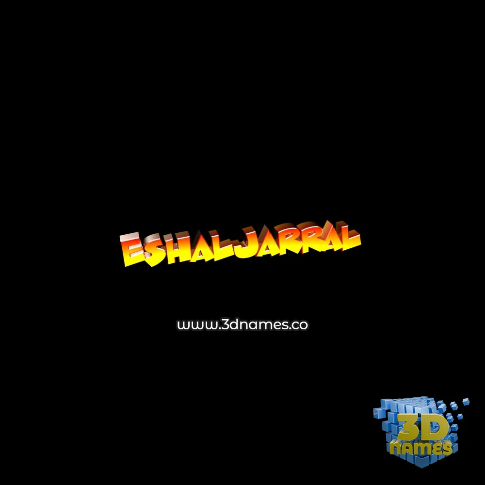 eshaljarral in Black Background style - 3D name wallpaper