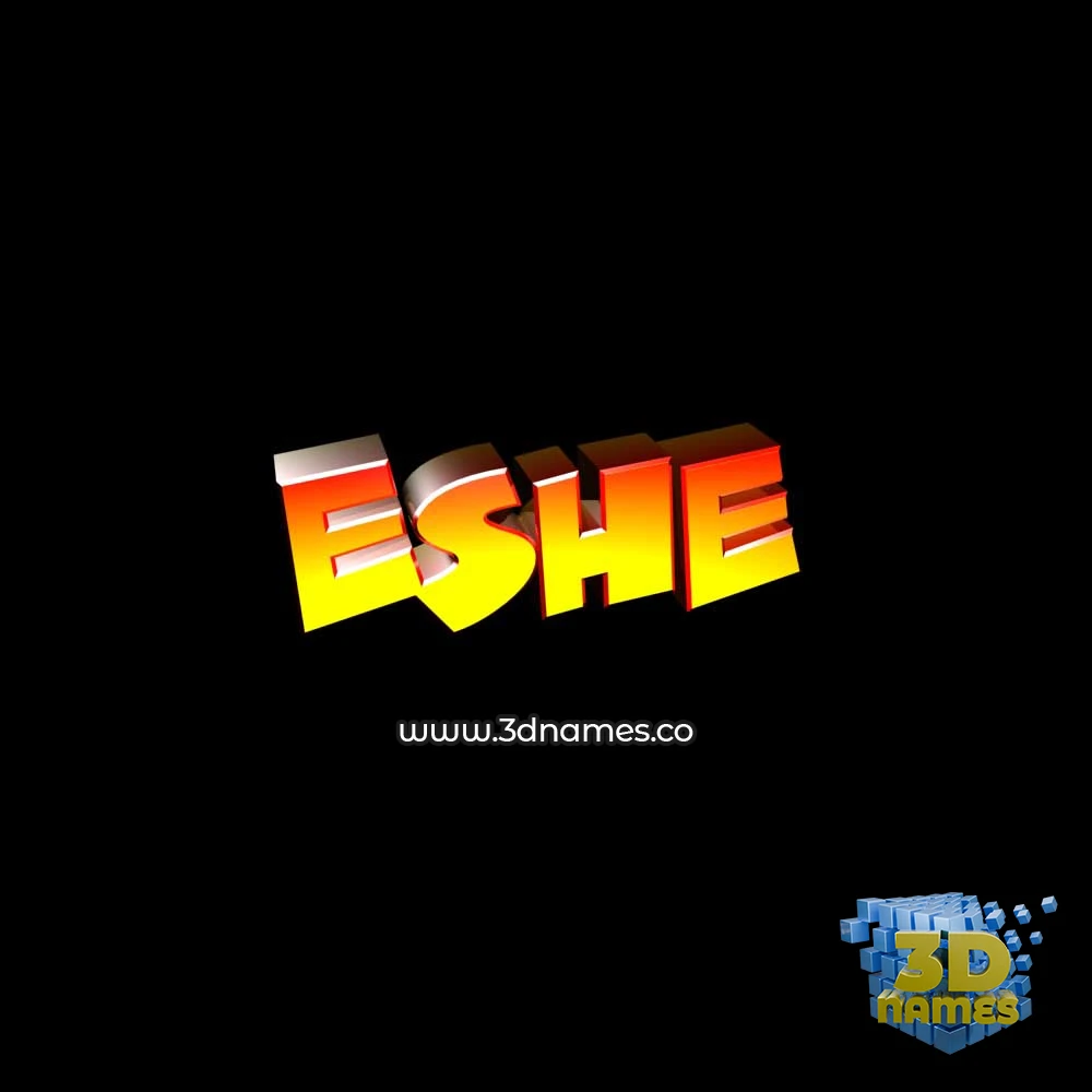eshe in Black Background style - 3D name wallpaper