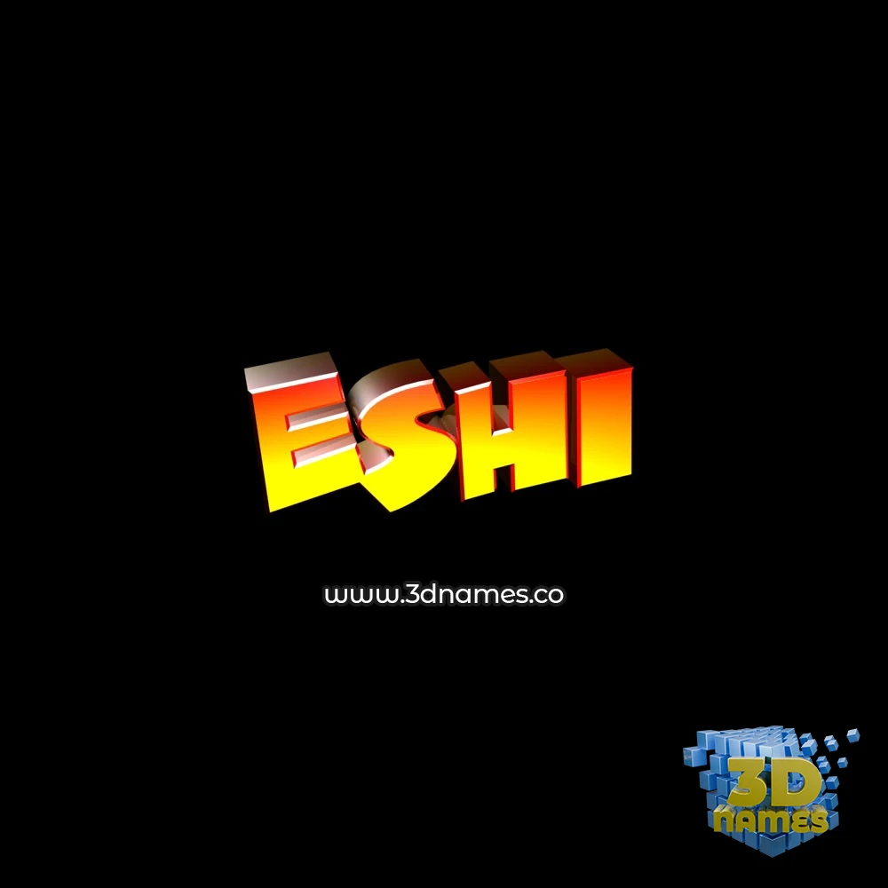 eshi in Black Background style - 3D name wallpaper