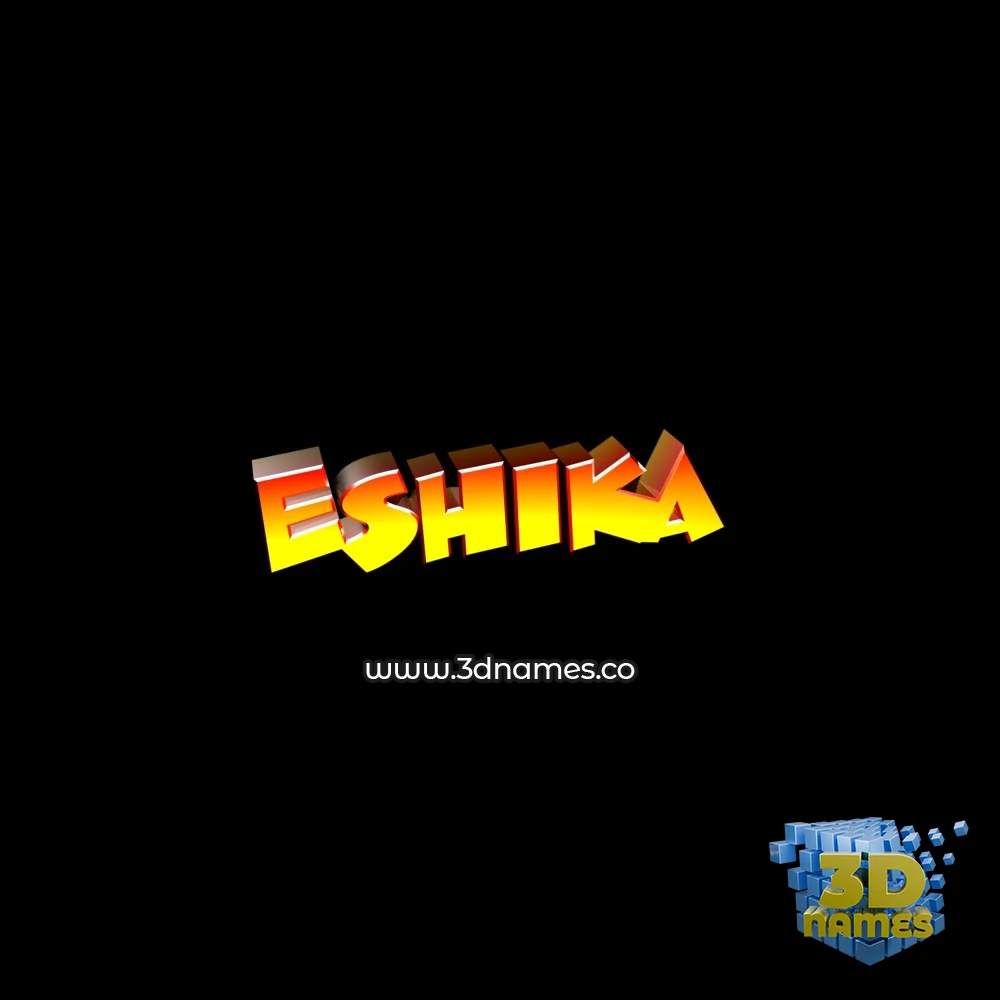 eshika in Black Background style - 3D name wallpaper