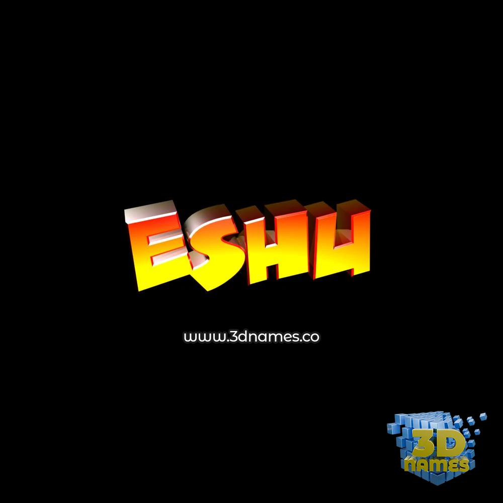 eshu in Black Background style - 3D name wallpaper