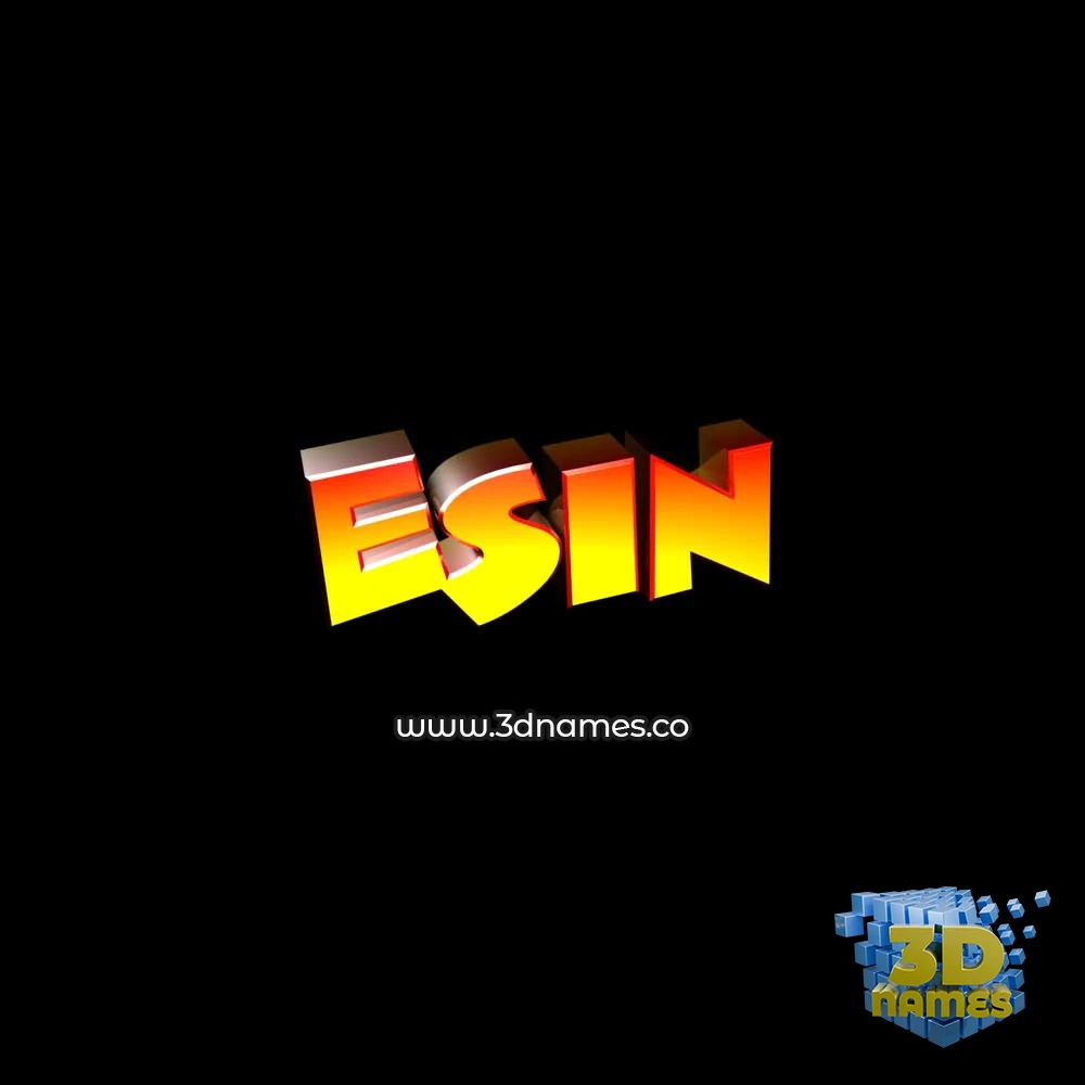 esin in Black Background style - 3D name wallpaper