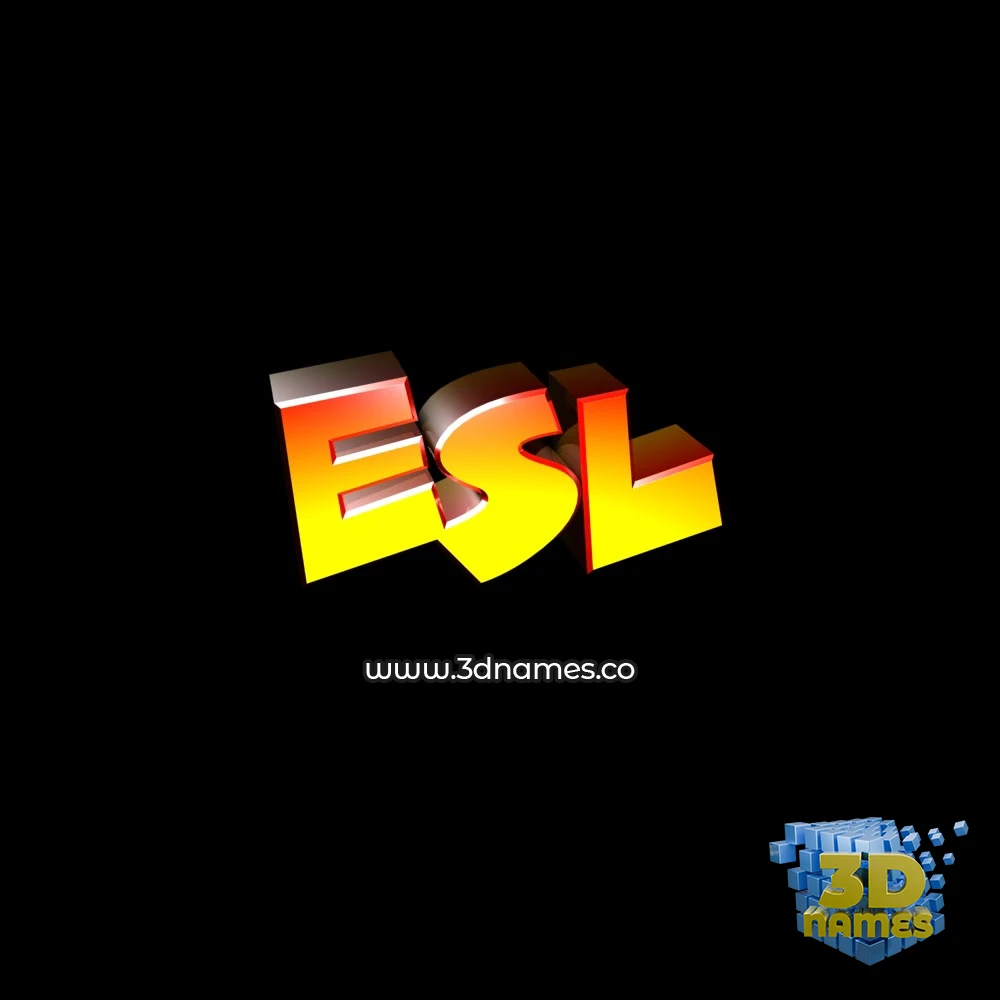 esl in Black Background style - 3D name wallpaper