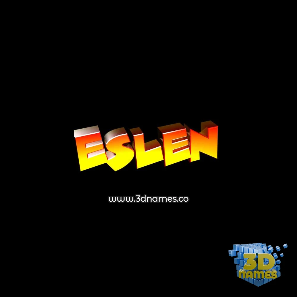 eslen in Black Background style - 3D name wallpaper