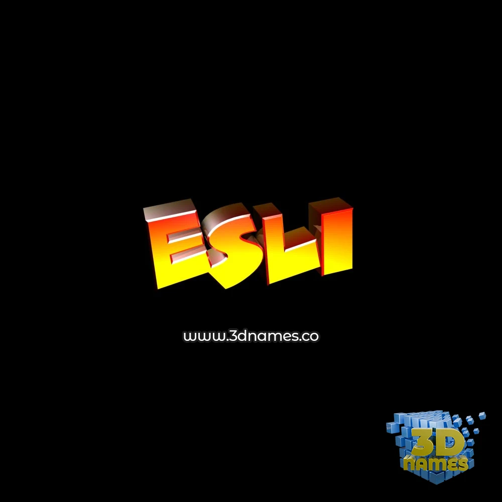 esli in Black Background style - 3D name wallpaper