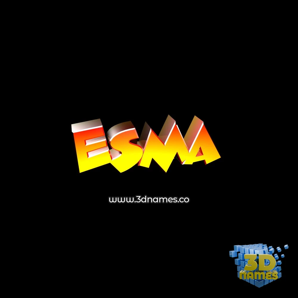 esma in Black Background style - 3D name wallpaper