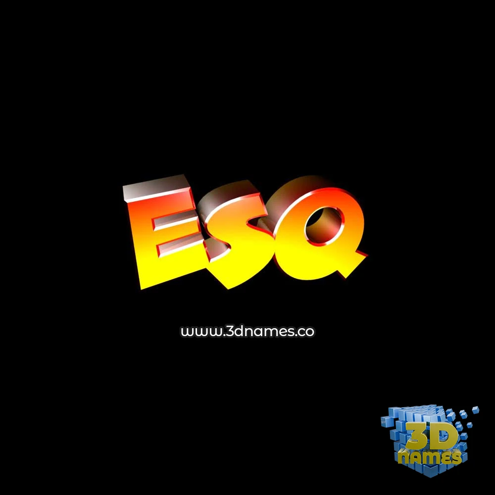 esq in Black Background style - 3D name wallpaper