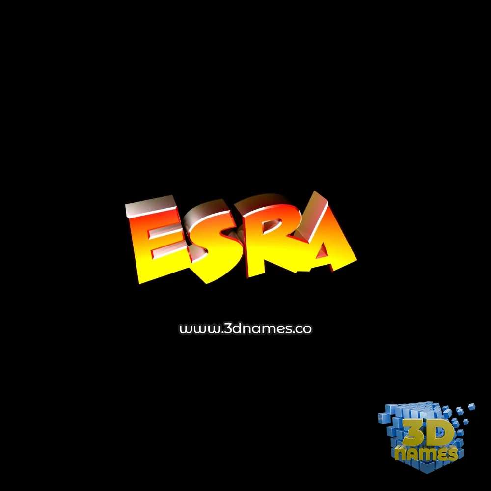 esra in Black Background style - 3D name wallpaper
