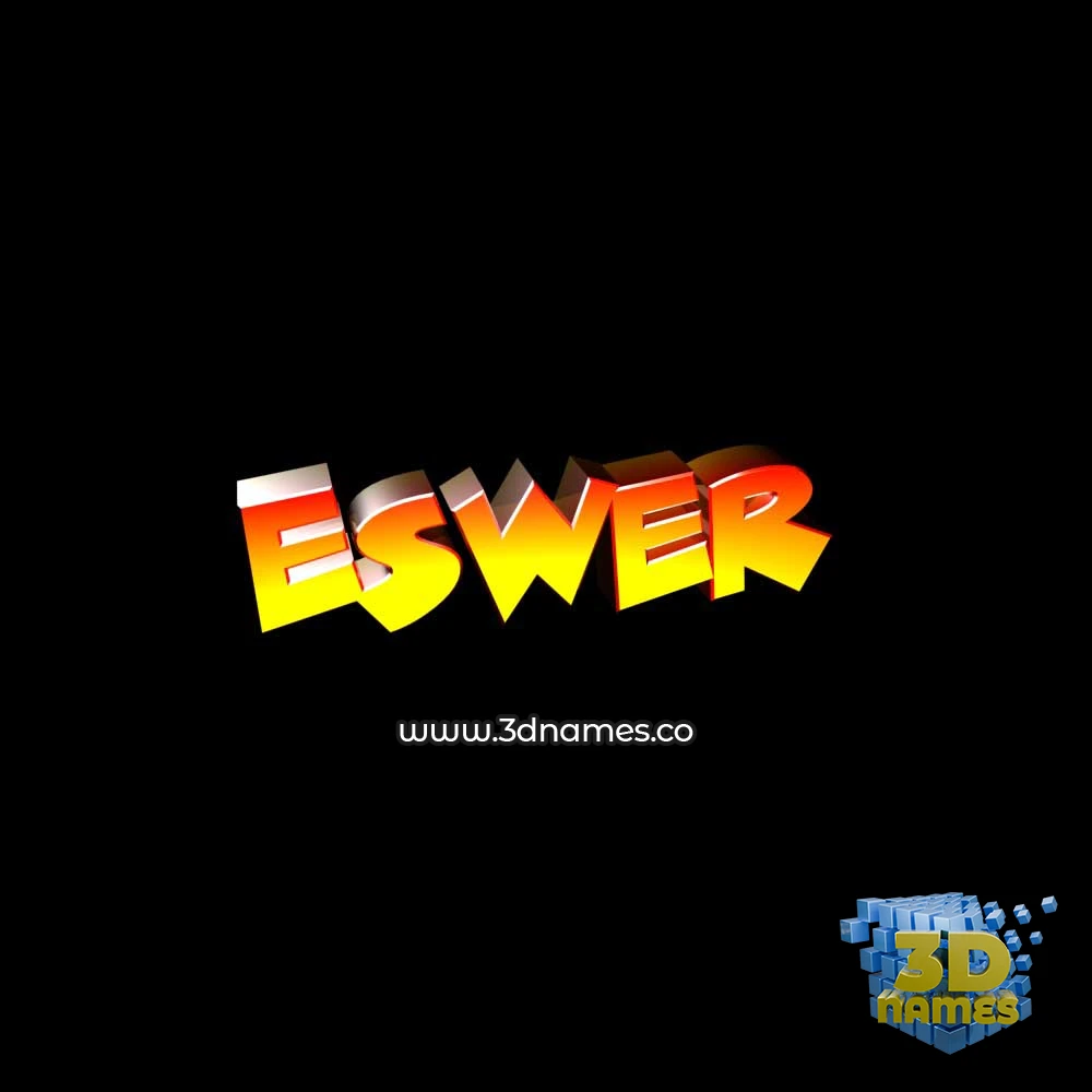 eswer in Black Background style - 3D name wallpaper