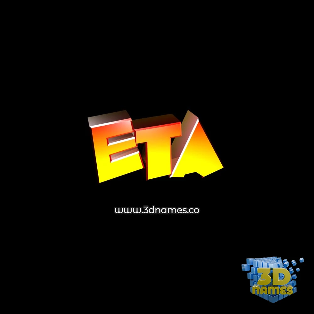 eta in Black Background style - 3D name wallpaper