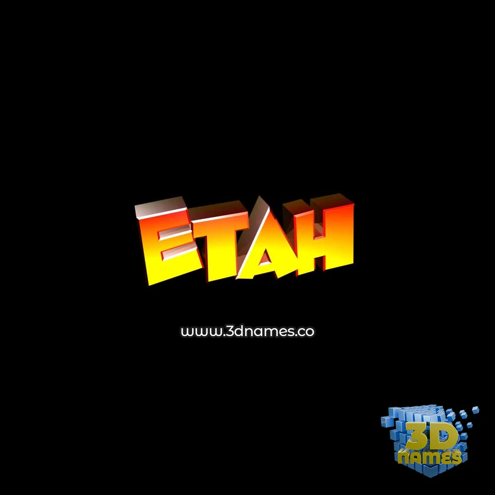 etah in Black Background style - 3D name wallpaper
