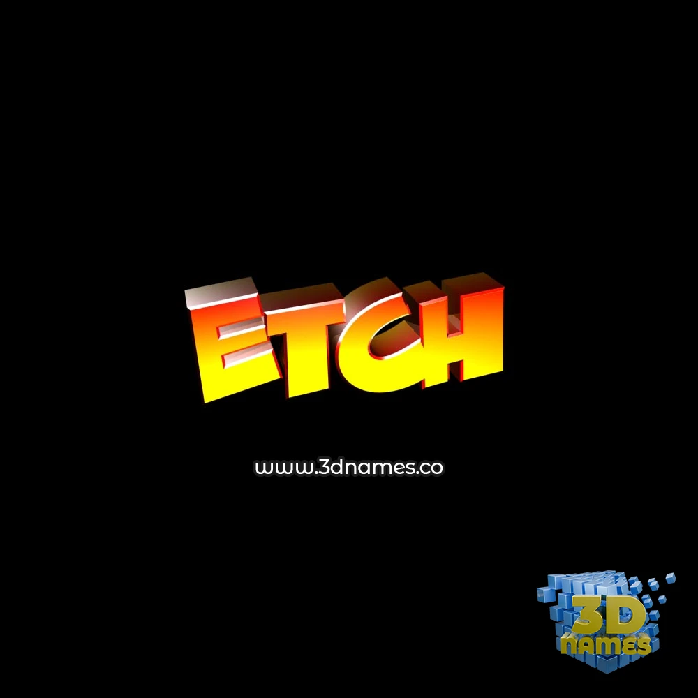 etch in Black Background style - 3D name wallpaper