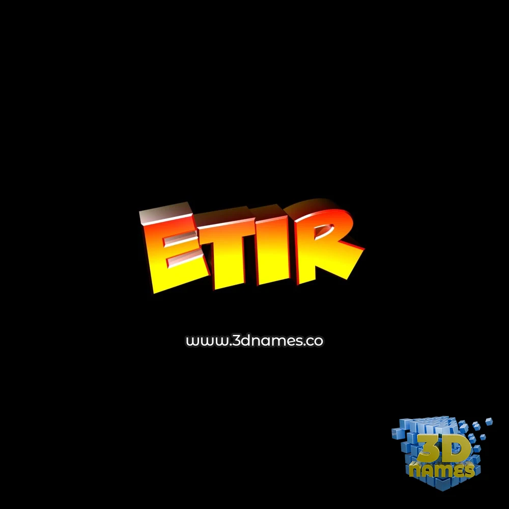 etir in Black Background style - 3D name wallpaper