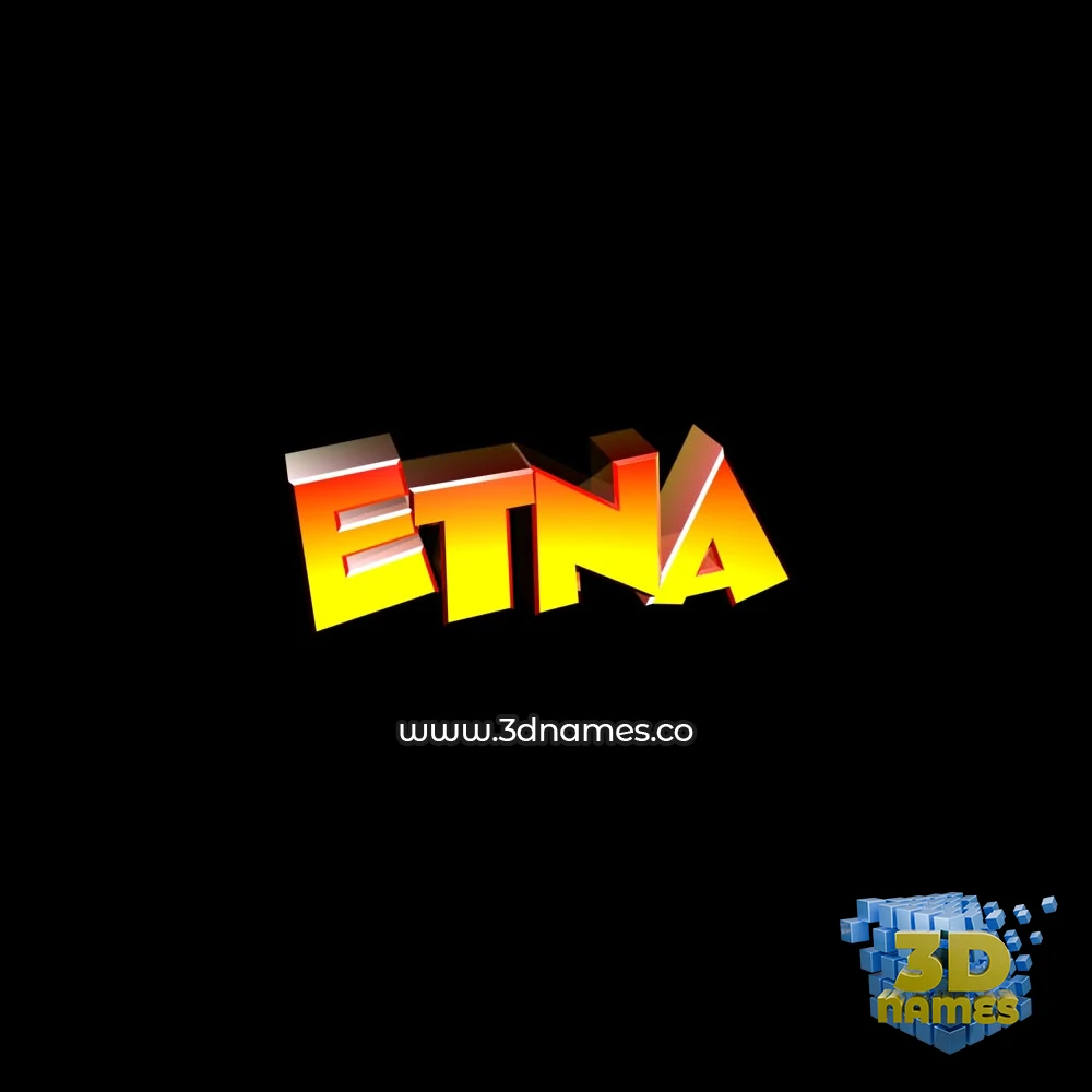etna in Black Background style - 3D name wallpaper