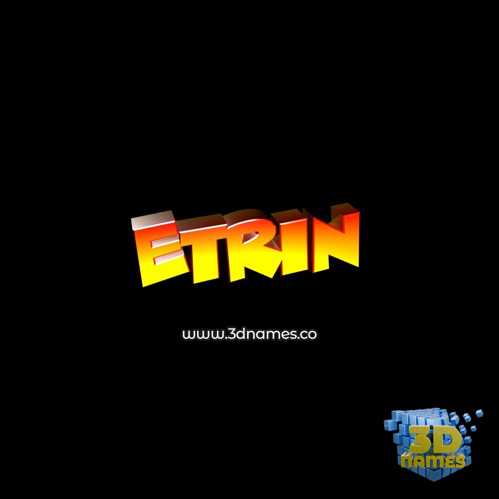 etrin in Black Background style - 3D name wallpaper