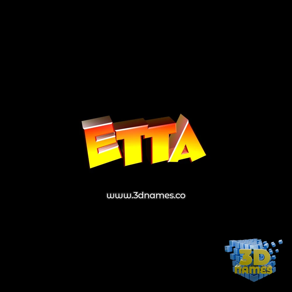 etta in Black Background style - 3D name wallpaper