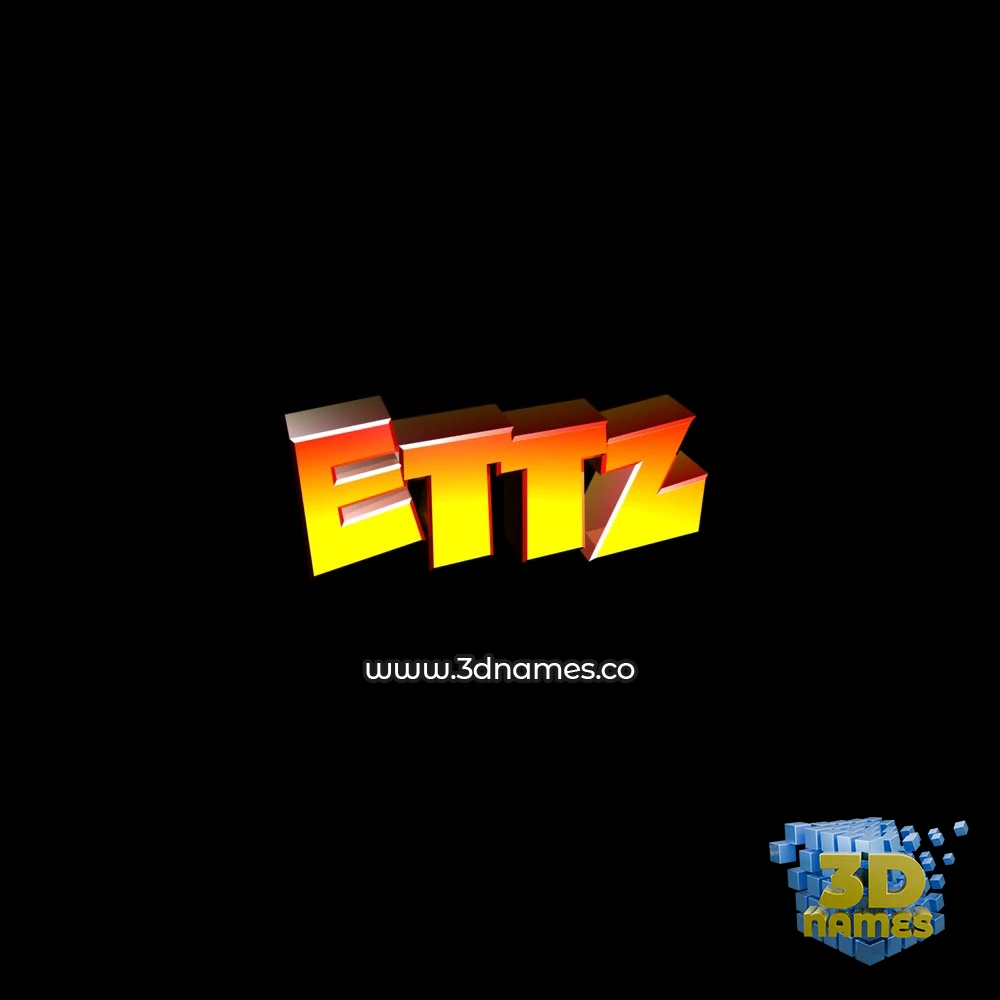 ettz in Black Background style - 3D name wallpaper